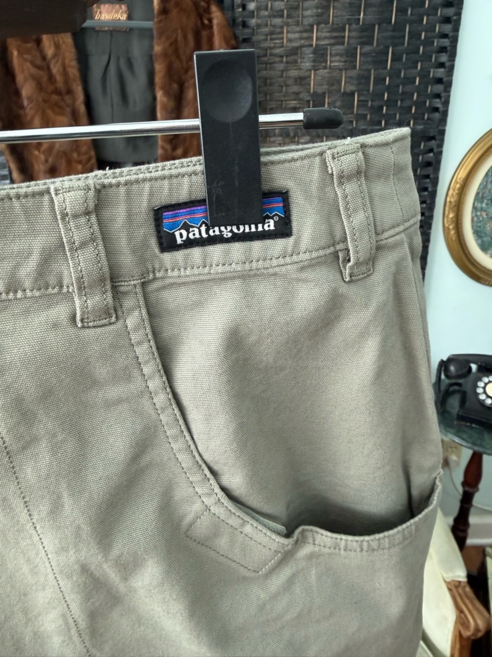 🌿 Patagonia Organic Cotton Stand Up Skirt Shale Tan Mini Utility Size 14 NWT - Picture 5 of 11